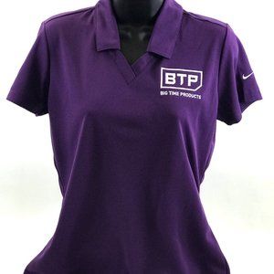 Women's NWT Nike Golf Dri-Fit Golf Shirt, Sz S, Purple, Big Time Products/ Logo